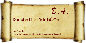 Duschnitz Adrián névjegykártya